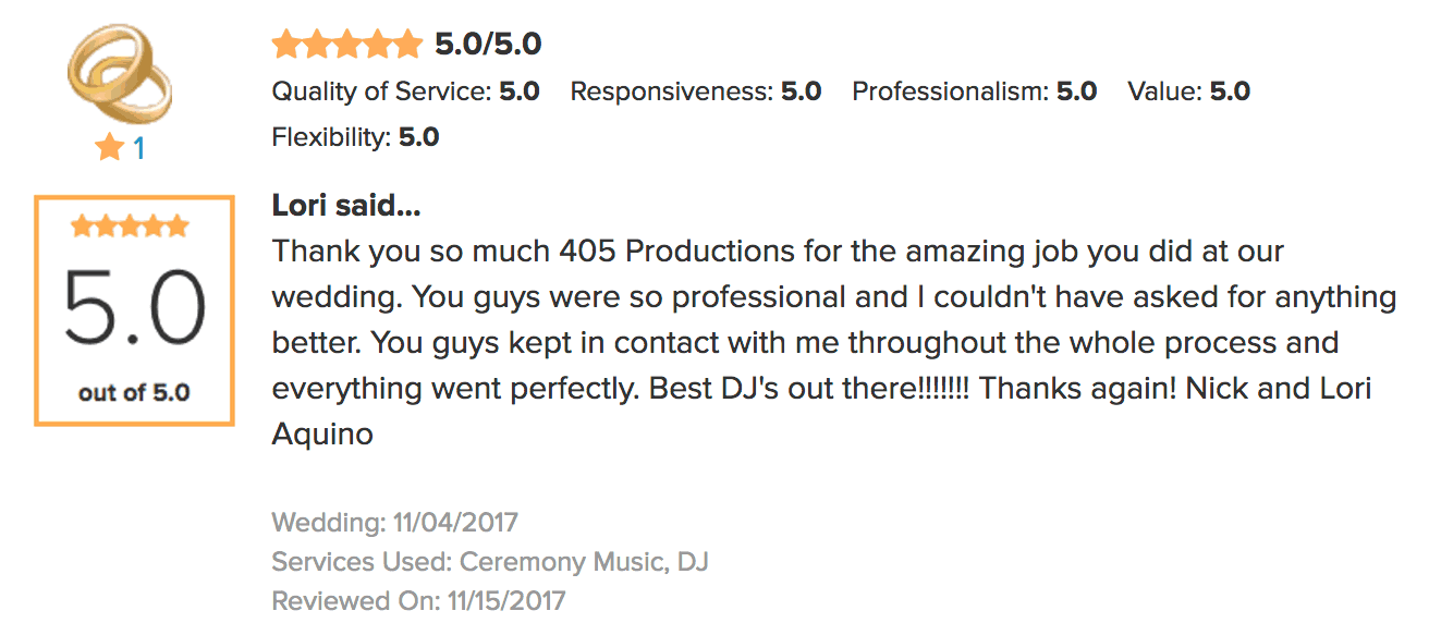 OKC Wedding DJ Review
